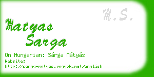matyas sarga business card